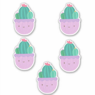 Cute cactus in pastaelkleur sticker