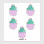Cute cactus in pastaelkleur sticker (Vel)