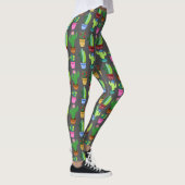Cute Cactus in Planters Pattern Leggings (Rechts)