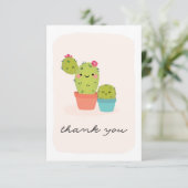 Cute Cactus Kaart (Staand voorkant)