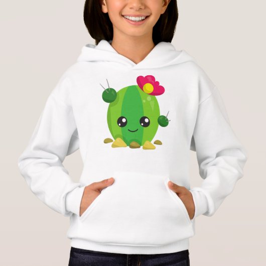Cute Cactus, Kawaii Cactus, Green Cactus, Flowers (Voorkant)