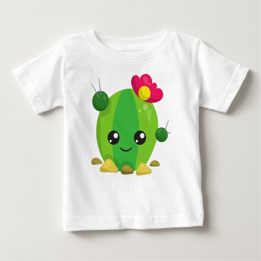 Cute Cactus, Kawaii Cactus, Green Cactus, Flowers (Voorkant)