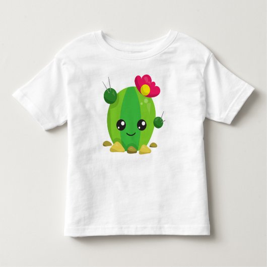 Cute Cactus, Kawaii Cactus, Green Cactus, Flowers Kinder Shirts (Voorkant)