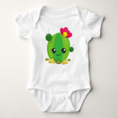 Cute Cactus, Kawaii Cactus, Green Cactus, Flowers Romper (Voorkant)