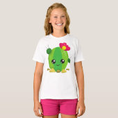 Cute Cactus, Kawaii Cactus, Green Cactus, Flowers T-shirt (Voorkant volledig)