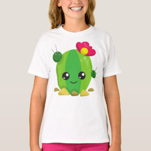 Cute Cactus, Kawaii Cactus, Green Cactus, Flowers T-shirt