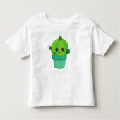 Cute Cactus, Kawaii Cactus, Green Cactus, Pot Kinder Shirts (Voorkant)
