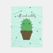 Cute Cactus Kawaii Plant fleece deken (Voorkant)