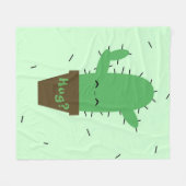 Cute cactus kawaii plant fleece deken (Voorkant (Horizontaal))
