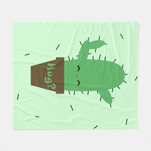 Cute cactus kawaii plant fleece deken (Voorkant (Horizontaal))
