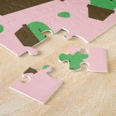 Cute cactus kawaii plant roze puzzel (Zijkant)