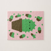 Cute cactus kawaii plant roze puzzel legpuzzel (Horizontaal)