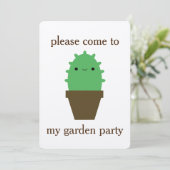 Cute cactus kawaii plant uitnodiging (Staand voorkant)