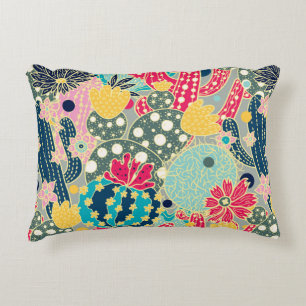 Cute cactus. Kleurig naadloos patroon. Accent Kussen