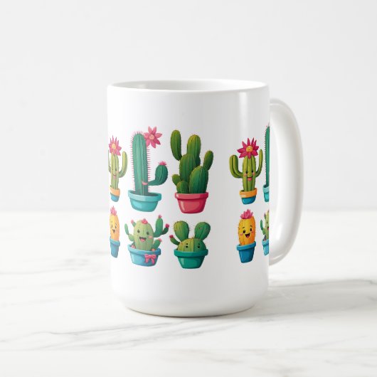 Cute Cactus Koffiemok (Voorkant rechts)