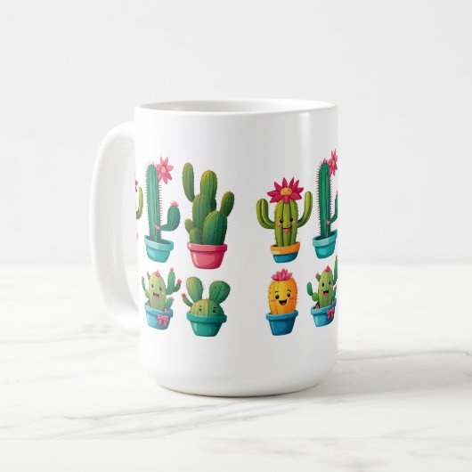Cute Cactus Koffiemok (Voorkant links)