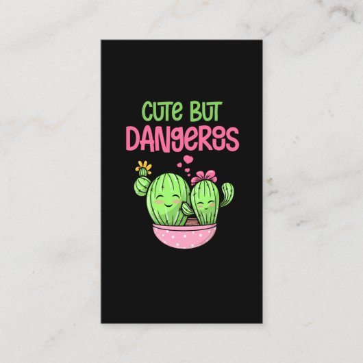 Cute Cactus Lover Girl Kawaii Succulent Lover Visitekaartje (Voorkant)