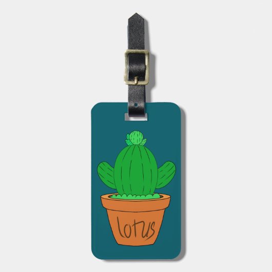 Cute Cactus Luggage Tag Bagagelabel (Voorkant verticaal)