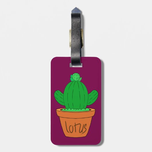 Cute Cactus Luggage Tag Bagagelabel (Achterkant verticaal)