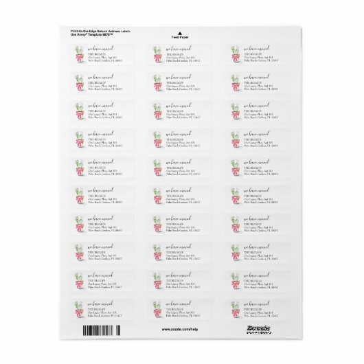 Cute Cactus Moving Announcement Return Address Etiket (Full Sheet)