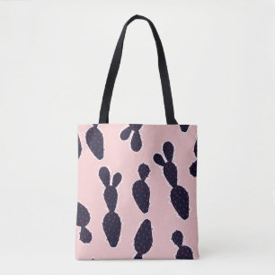 Cute cactus naadloos patroon, zoete stemming en to tote bag