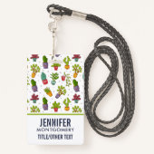 Cute Cactus Natuur Succulents Pattern Badge (Achterkant met draagriem)