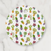 Cute Cactus Natuur Succulents Pattern Birthday Bedankjes Labels (Achterkant)