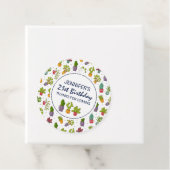 Cute Cactus Natuur Succulents Pattern Birthday Bedankjes Labels (In situ)