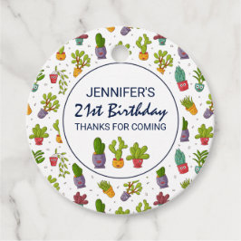 Cute Cactus Natuur Succulents Pattern Birthday Bedankjes Labels