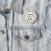 Cute Cactus Natuur Succulents Pattern Birthday Ronde Button 5,7 Cm (In situ)