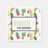 Cute Cactus Natuur Succulents Pattern Birthday Servet (Voorkant)