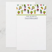 Cute Cactus Natuur Succulents Pattern Briefpapier (Voorkant / Achterkant)