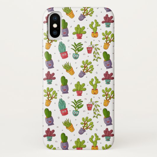 Cute Cactus Natuur Succulents Pattern Case-Mate iPhone Case (Achterkant)