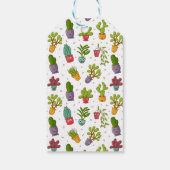 Cute Cactus Natuur Succulents Pattern Dank u Cadeaulabel (Achterkant)