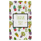 Cute Cactus Natuur Succulents Pattern Dank u Klein Cadeauzakje (Achterkant)