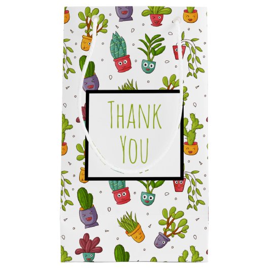 Cute Cactus Natuur Succulents Pattern Dank u Klein Cadeauzakje (Voorkant)