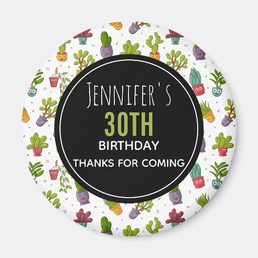 Cute Cactus Natuur Succulents Pattern Dank u Magneet (Voorkant)