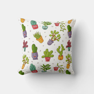 Cute Cactus Natuur Succulents Pattern Kussen
