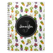Cute Cactus Natuur Succulents Pattern Notitieboek (Voorkant)