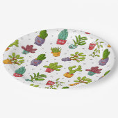 Cute Cactus Natuur Succulents Pattern Papieren Bordje (Gekanteld)