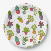 Cute Cactus Natuur Succulents Pattern Papieren Bordje (Voorkant)