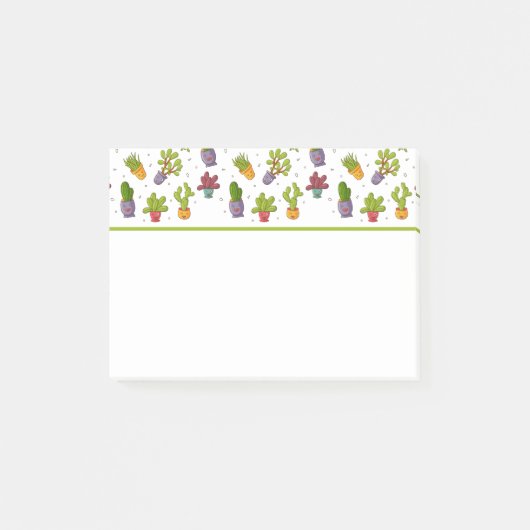 Cute Cactus Natuur Succulents Pattern Post-it® Notes (Voorkant)