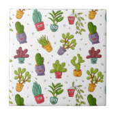 Cute Cactus Natuur Succulents Pattern Tegeltje (Voorkant)