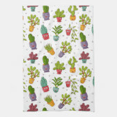 Cute Cactus Natuur Succulents Pattern Theedoek (Verticaal)