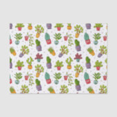 Cute Cactus Natuur Succulents Pattern Tissuepapier (Voorkant)