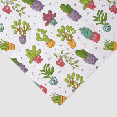 Cute Cactus Natuur Succulents Pattern Tissuepapier (Detail)