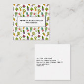 Cute Cactus Natuur Succulents Pattern Vierkante Visitekaartje (Voorkant / Achterkant)