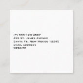 Cute Cactus Natuur Succulents Pattern Vierkante Visitekaartje (Achterkant)