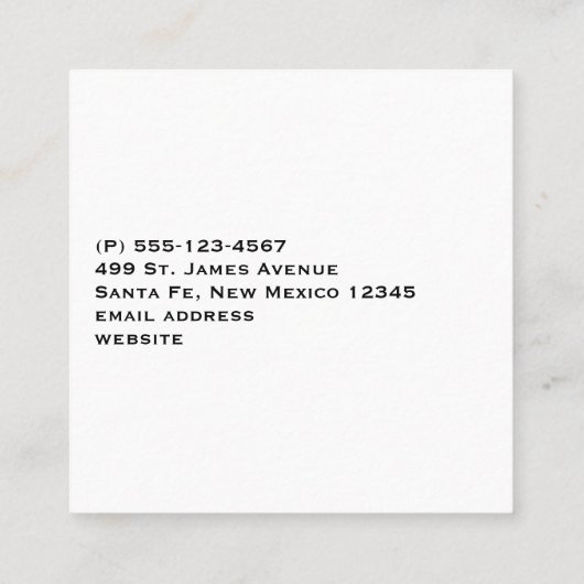 Cute Cactus Natuur Succulents Pattern Vierkante Visitekaartje (Achterkant)