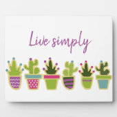 Cute cactus-ontwerp met aangepaste achtergrondkleu fotoplaat (Voorkant)